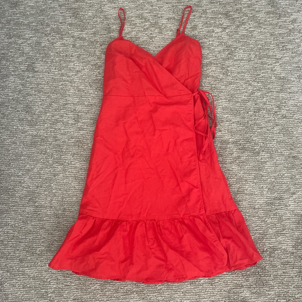 GAP Orange Cotton Wrap dress